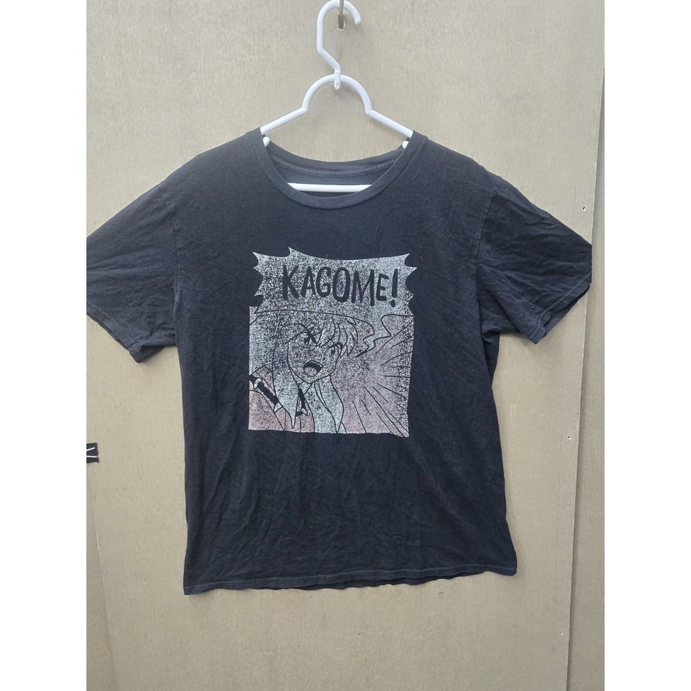 Inuyasha Kagome Higurashi Anime Graphic T Shirt Black Manga Tee XL XXL